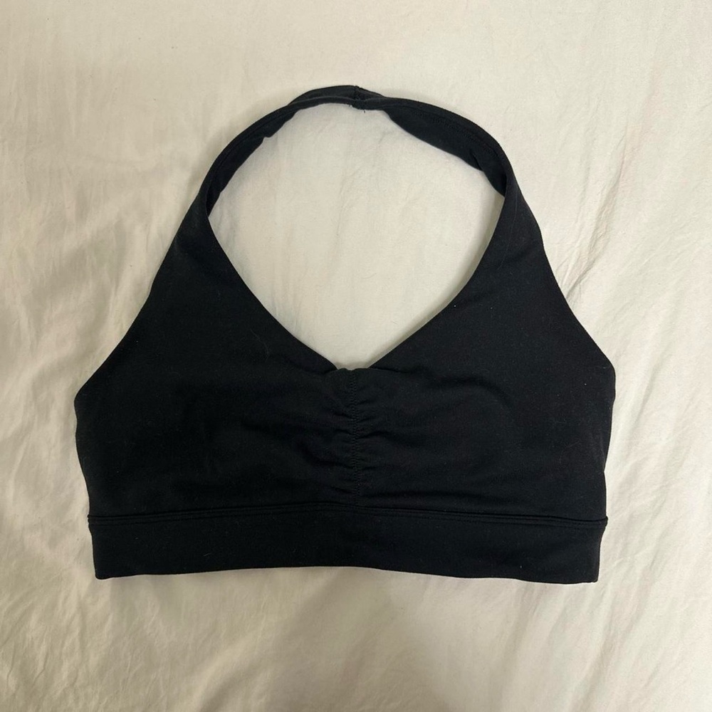 Black Halter Neck Sports Bra